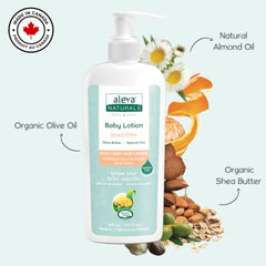 Aleva Naturals Baby Lotion Face + Body Moisturizer - For Sensitive Dry Skin, Face and Body Lotion, Made with Natural and Organic Ingredients, for Babies and Toddlers, Mega Pack- 6x240ml = 1.440L, White