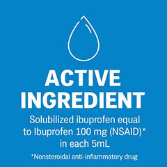 Children's Advil (100 mL, Berry Flavour) Ibuprofen Suspension Dye Free Temporary Fever Reducer