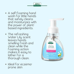 Aleva Naturals Hypoallergenic Foaming Hand Wash Soap, Plant-Based Organic Aloe Vera Formula with Water Lily Scent and Sensitive Skin Friendly for Cleaning Kids Hands - 10.1 fl. oz, 300ml