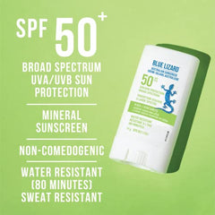 BLUE LIZARD SPF 50 Kids Duo, Mineral-Based Sunscreen for Toddlers and Children, Non-Greasy Sunscreen for Kids, Paraben-Free Sunscreen Stick for Kids, 2 Count, 89ml Tube and 14g Stick