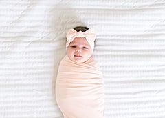 Copper Pearl Baby Stretchy Soft Knit Headband Blush, pink