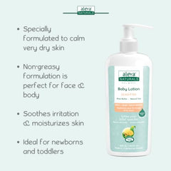 Aleva Naturals Baby Lotion Face + Body Moisturizer - For Sensitive Dry Skin, Face and Body Lotion, Made with Natural and Organic Ingredients, for Babies and Toddlers, Mega Pack- 6x240ml = 1.440L, White