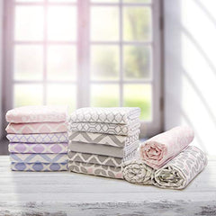 Kushies Baby Fitted Crib Sheet, Grey Petal