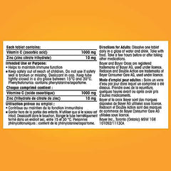 Redoxon Double Action Vitamin C And Zinc - Vitamin C With Zinc Effervescent Tablets For Immunity Support, Zinc And Vitamin C Supplement, Immune Support For Adults, 15 Orange Flavour Tablets