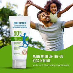 Blue Lizard Kids SPF 50 Mineral-Based Sunscreen Lotion - SPF 50, Broad Spectrum UVA/UVB, Water Resistant - 89 mL