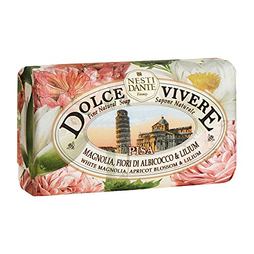 Nesti Dante Dolce Vivere Fine Natural Soap - Pisa - White Magnolia, Apricot Blossom and Lilium, 8.8 Oz