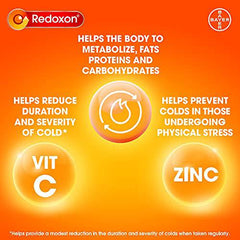 Redoxon Double Action Vitamin C And Zinc - Vitamin C With Zinc Effervescent Tablets For Immunity Support, Zinc And Vitamin C Supplement, Immune Support For Adults, 15 Orange Flavour Tablets