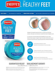 O'Keeffe's Healthy Feet Foot Cream, Healing Moisturizer, Relieves and Repairs Extremely Dry Cracked Feet, Instantly Boosts Moisture Levels, Two 3oz/85g Tubes, (Pack of 2) 108485