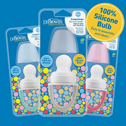 Dr. Brown's Fresh First Silicone Feeder, Pink & Grey, 2 Pack