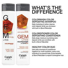 Celeb Luxury Intense Color Depositing Colorditioner Conditioner + Bondfix Bond Rebuilder, Vegan, Sustainably Sourced Plant-Based, Semi-Permanent, Viral and Gem Lites Colorditioners