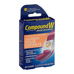 Compound W Wart Remover, One Step Kids Medicated Pads - 16 Count - Salicylic Acid Wart Remover, Maximum Strength