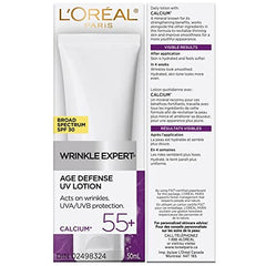 L'Oreal Paris Anti-Aging SPF 30 Lotion 55+, Day Skincare, Wrinkle Expert, UV Lotion With Calcium to reduce the Look of Wrinkles, 50mL