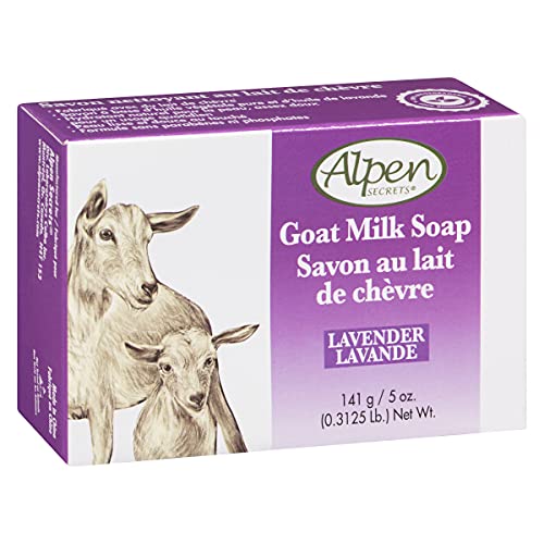 Alpen Secrets Daily Cleansing Goat milk Soap with Lavender Oil, Purple, 141 g (Pack of 4)