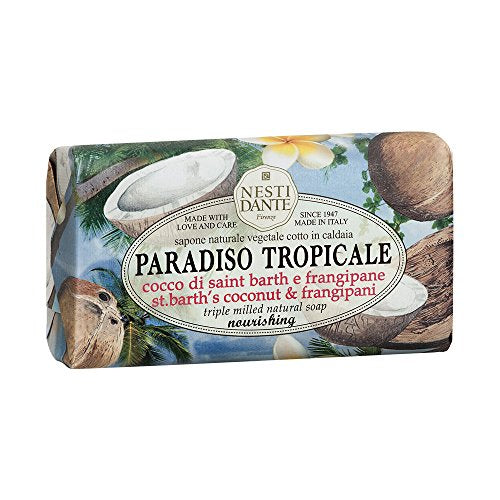 Nesti Dante Paradiso Tropicale Triple Milled Natural Soap - St. Barth's Coconut and Frangipani, 8.8 Oz