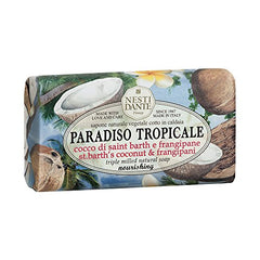 Nesti Dante Paradiso Tropicale Triple Milled Natural Soap - St. Barth's Coconut and Frangipani, 8.8 Oz