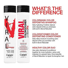 Celeb Luxury Intense Color Depositing Colorditioner Conditioner + Bondfix Bond Rebuilder, Vegan, Sustainably Sourced Plant-Based, Semi-Permanent, Viral and Gem Lites Colorditioners