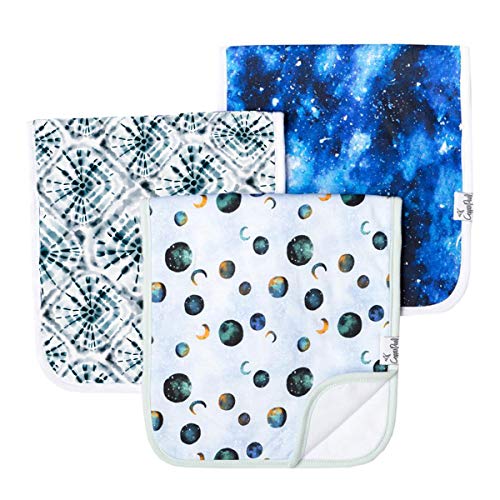 Copper Pearl Baby Burp Cloth Large 21''x10'' Size Premium Absorbent Triple Layer 3 Pack Gift Set "Galaxy" by Copper Pearl