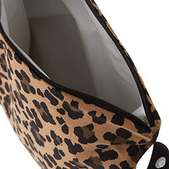 Itzy Ritzy Sealed Wet Bag with Adjustable Handle - Washable & Reusable Wet Bag with Water Resistant Lining Ideal for Swimwear, Diapers, Gym Clothes & Toiletries; Measures 11" X 14", Leopard