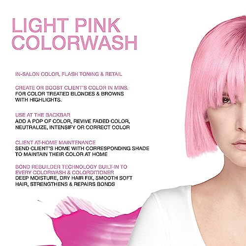 Celeb Luxury Viral Pastel Light Pink Colorwash, Color Depositing Shampoo with Bondfix Bond Rebuilder, Semi Permanent Hair Colour Glaze, Vegan Hair Dye, Maintains and Refreshes Light Pink Color