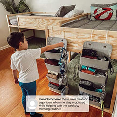 Delta Children 4 Pocket Over The Door Hanging Organizer, 2 Pack, Dove Grey