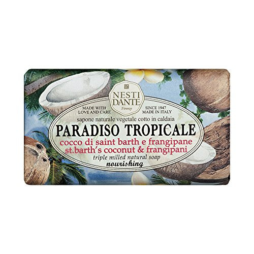 Nesti Dante Paradiso Tropicale Triple Milled Natural Soap - St. Barth's Coconut and Frangipani, 8.8 Oz