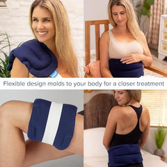 Carex Bed Buddy Back Wrap - Microwaveable Heating Pad - Moist Heating Pad and Cold Pack for Back Pain, Neck Pain, Muscle Pain Blue