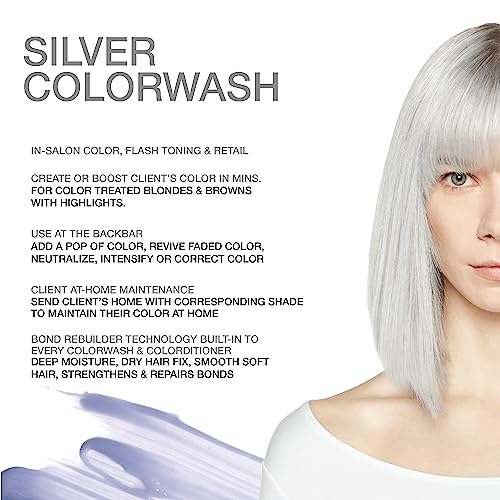 Celeb Luxury Viral Silver Colorwash, Color Depositing Shampoo with Bondfix Bond Rebuilder, Semi Permanent Hair Colour Glaze, Vegan Hair Dye, Maintains and Refreshes Light Silver Color