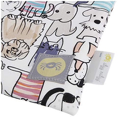 Itzy Ritzy IR-WBMH8304 Travel Happens Medium Sealed Wet Bag with Handle, Raining Cats and Dogs