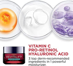 L'Oreal Paris Anti Aging Skincare Kit with Glycolic Acid Serum + Day Moisturizer for Face, Even Skin Tone, Revitalift Triple Power Lzr, Fragrance Free, Paraben Free, Dermatologist Tested, 2 piece kit