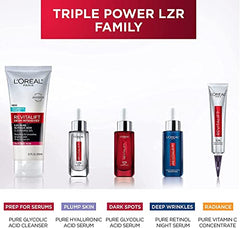 L'Oreal Paris Anti Aging Skincare Kit with Glycolic Acid Serum + Day Moisturizer for Face, Even Skin Tone, Revitalift Triple Power Lzr, Fragrance Free, Paraben Free, Dermatologist Tested, 2 piece kit