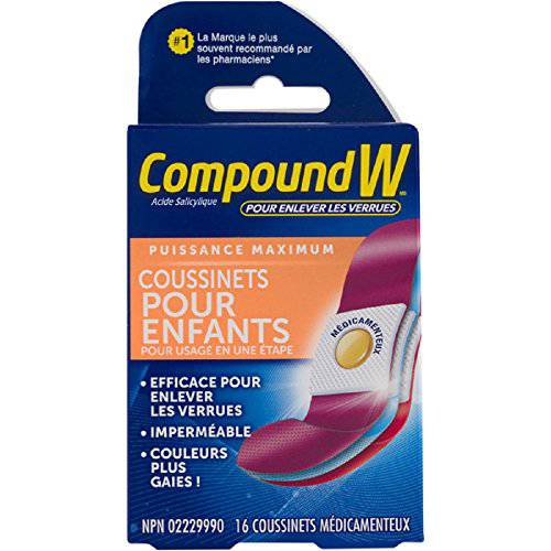 Compound W Wart Remover, One Step Kids Medicated Pads - 16 Count - Salicylic Acid Wart Remover, Maximum Strength