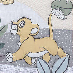 Disney Lion King Leader of The Pack Taupe and Green Simba and Nala Sunset and Leaves 3 Piece Nursery Mini Crib Bedding Set - Comforter and Two Fitted Mini Crib Sheets (7512740P)