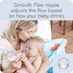 NUK Smooth Flow Bottle, Woodlands, 10OZ, 6PK, White Zebra