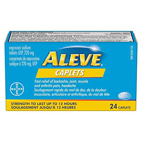 ALEVE Pain Relief Caplets, Up To 12-Hour Relief, Naproxen Sodium 220mg, 24 Caplets