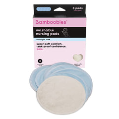 Bamboobies Nursing Pads for Breastfeeding | Reusable Breast Pads | Perfect Baby Shower Gifts | 4 Overnight Pairs