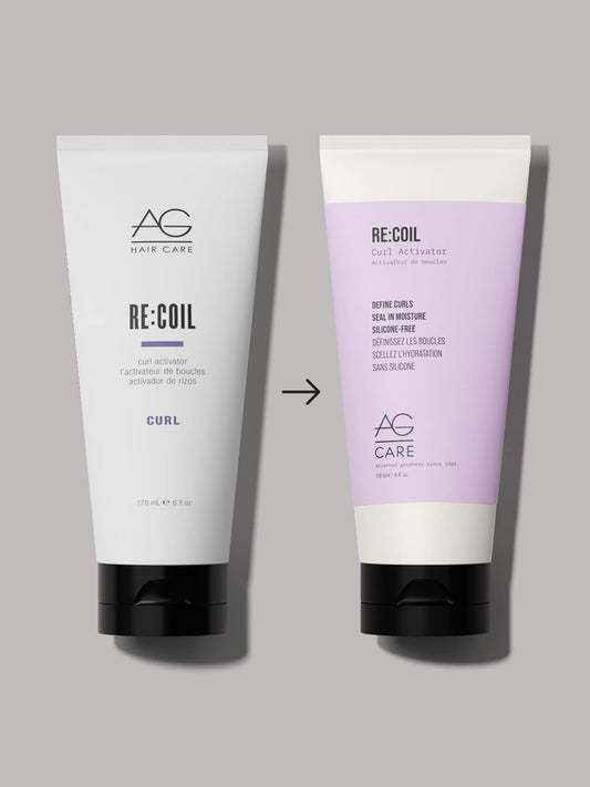 AG Care Re:Coil Curl Activator Curl Cream with Keratin Amino Acids - Ultra-Nourishing Curly Hair Cream for Defined, Healthy Curls, 6 Fl Oz