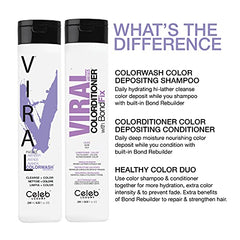 Celeb Luxury Viral Pastel Lavender Colorwash, Color Depositing Shampoo with Bondfix Bond Rebuilder, Semi Permanent Hair Colour Glaze, Vegan Hair Dye, Maintains and Refreshes Light Purple Color