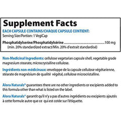 Alora Naturals - Phosphatidylserine 100 mg - an essential fatty acid that helps improve memory and cognitive function - 90 Vegetarian Capsules