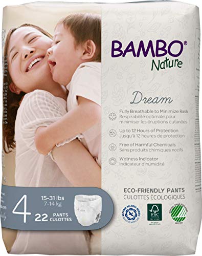 Bambo Nature Premium Training Pants (Sizes 4 to 6 Available), Size 6, 19 Count White