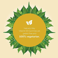 Nature's Way Vitamin D Gummies - Immune and Bone Support - 1000 IU Vitamin D3 per gummy - Strawberry, Peach and Mango Flavoured Gummies - 60 Gummies