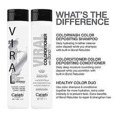 Celeb Luxury Viral Silver Colorwash, Color Depositing Shampoo with Bondfix Bond Rebuilder, Semi Permanent Hair Colour Glaze, Vegan Hair Dye, Maintains and Refreshes Light Silver Color
