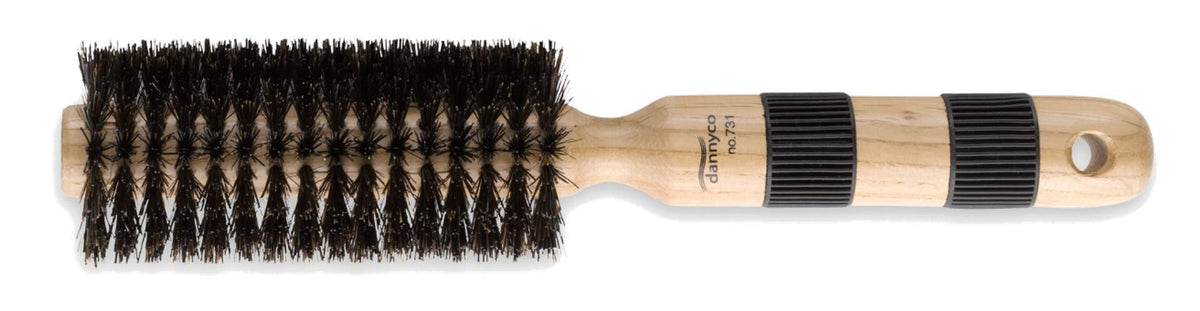 Dannyco Professional Oakwood Handle Circular Brush With 100% Pre-Softened Natural Boar Bristles Medium, 1 Count