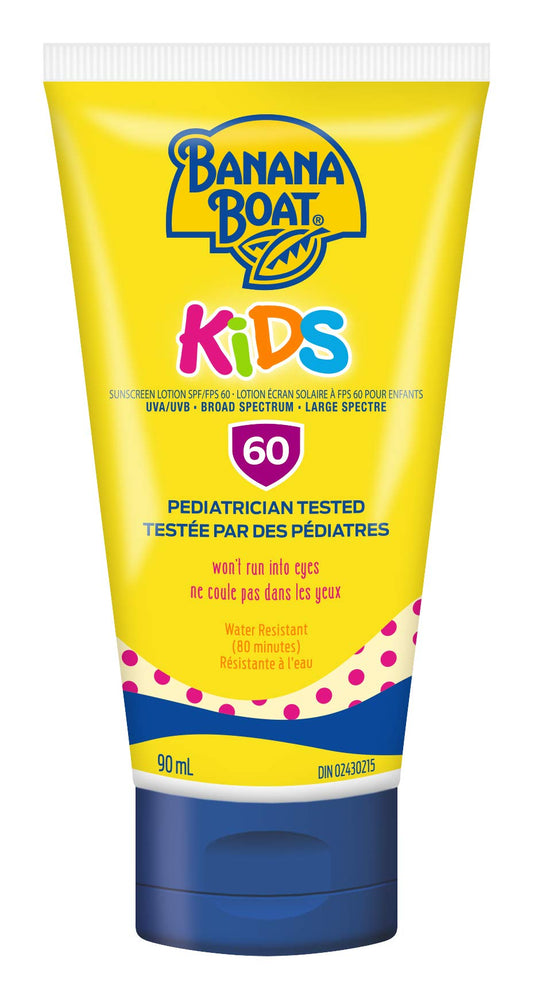 Banana Boat Kids Tear Free Sunscreen Lotion, SPF 60, Travel Size, 90mL