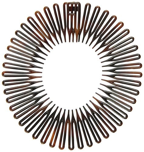 Caravan Full Circle Spring Head Band Comb In Classic Tortoise Shell with Deep Teeth and Closure