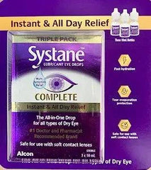 Systane Complete Lubricant Eye Drops, 3 x 10ml - Zecoya