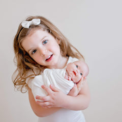 Baby Wisp - Fanny Bow Headband White - Baby Infant Toddler Girls - Newborn to 24 Months