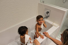 Baby Works Ultimate Bamboo Washcloths - Soft, Absorbent, Hypoallergenic Baby Washcloths Made with Rayon from Bamboo Fibers - Machine Washable - Pack of 6