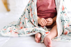 Copper Pearl Large Premium Knit Baby Swaddle Receiving Blanket Floral Leilani