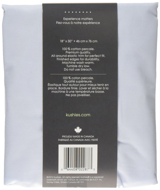 Kushies Percale Fitted Bassinet Sheet, Blue