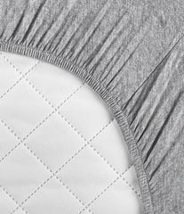 Amazon Basics Heather Cotton Jersey Fitted Baby Crib Sheet - Light Grey